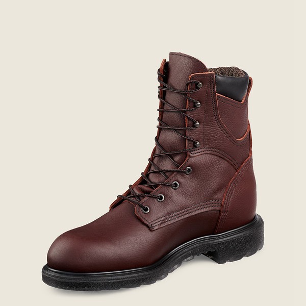 Red Wing Work Boots Burgundy - Mens Supersole® 2.0 - 8-inch Insulated Waterproof Soft Toe - 9240-VUN